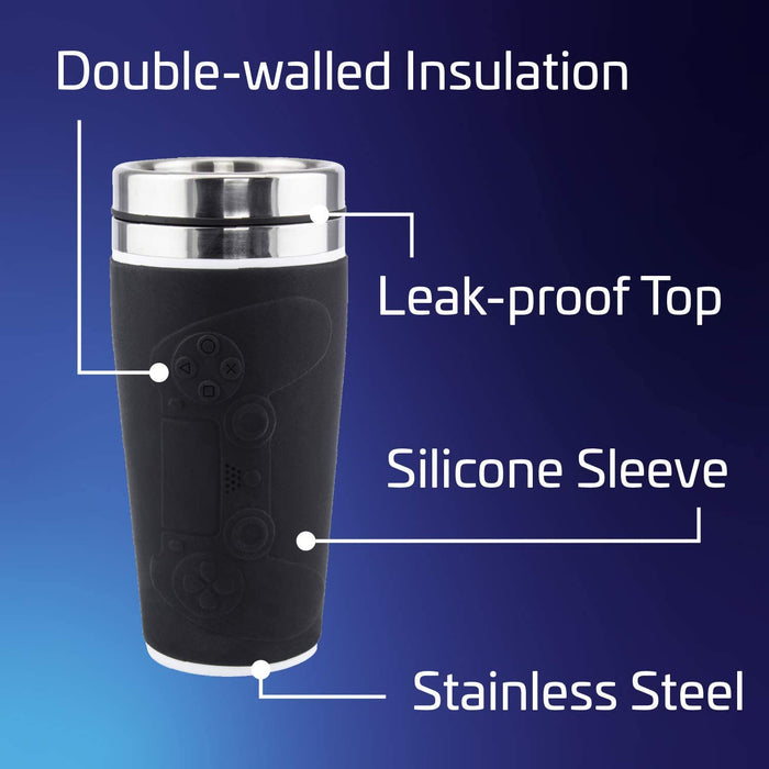 Paladone Playstation Controller Travel Mug 450ml, Stainless Steel