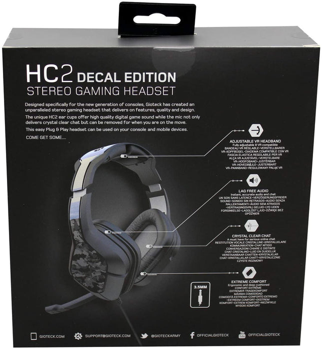 HC2 Wired Stereo Gaming Headset Decal Edition for PS5, PS4, Xbox Series, Xbox One, Switch & Mobile