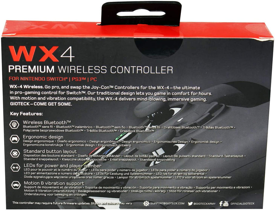 WX4 Premium Wireless Controller Black for Nintendo Switch, PS3 & PC