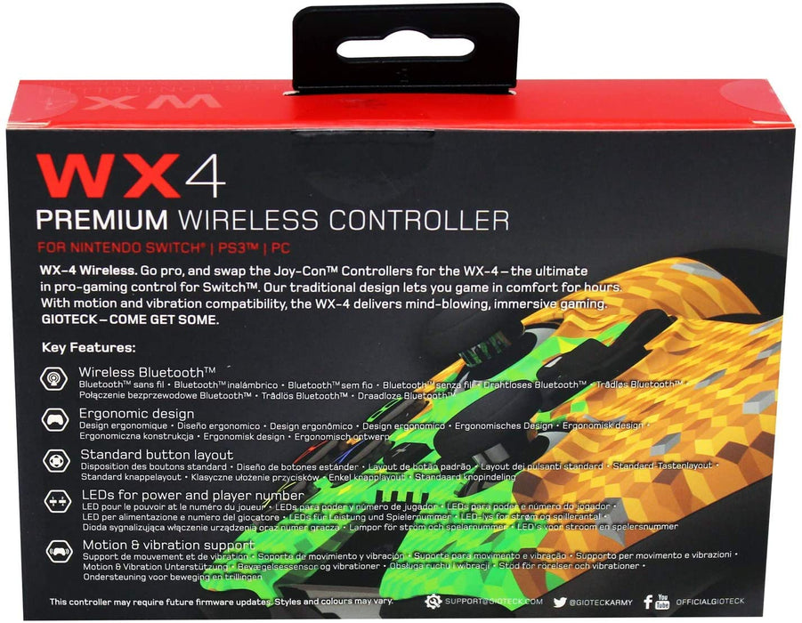 WX4 Premium Wireless Controller "Cubes" Edition for Nintendo Switch, PS3 & PC
