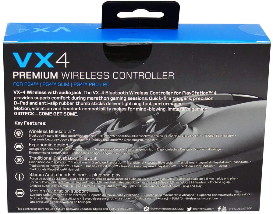 VX4 Premium Wireless Controller Black for PS4 & PC