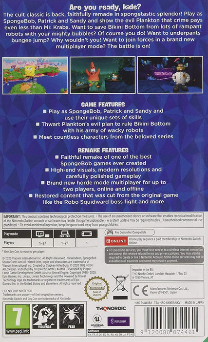 Spongebob SquarePants: Battle for Bikini Bottom - Rehydrated (Switch)