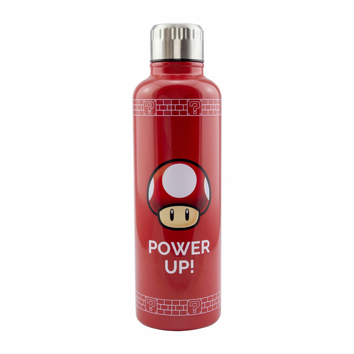 Super Mario Power Up Reusable Water Bottle 500ml Stainless Steel Leak Proof